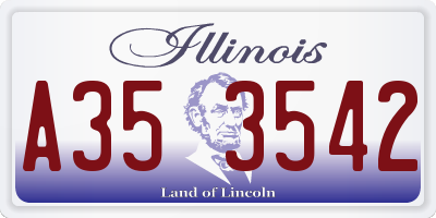 IL license plate A353542