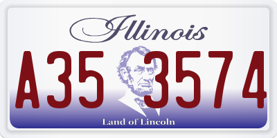 IL license plate A353574