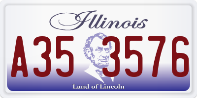 IL license plate A353576