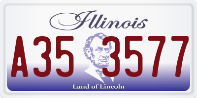 IL license plate A353577