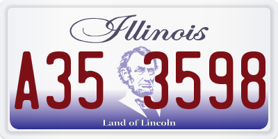 IL license plate A353598