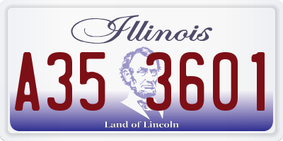 IL license plate A353601
