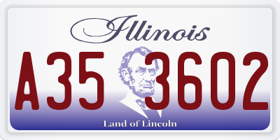 IL license plate A353602