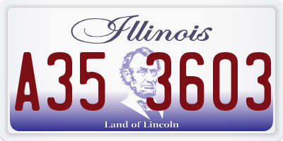 IL license plate A353603