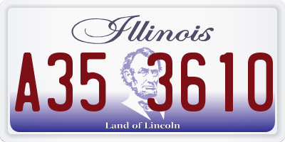 IL license plate A353610