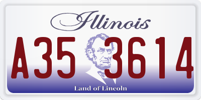 IL license plate A353614