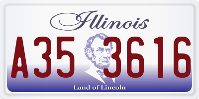 IL license plate A353616