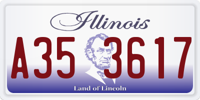 IL license plate A353617