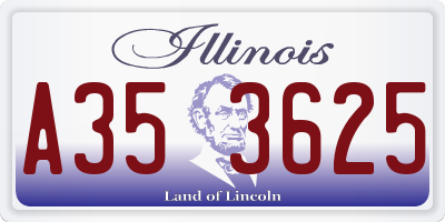 IL license plate A353625