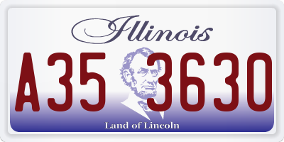 IL license plate A353630