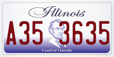 IL license plate A353635