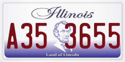 IL license plate A353655