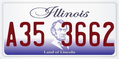 IL license plate A353662
