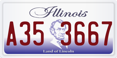 IL license plate A353667
