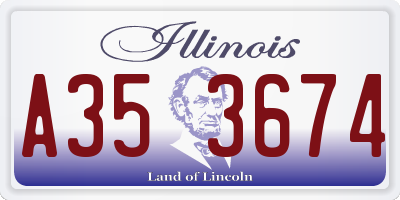 IL license plate A353674