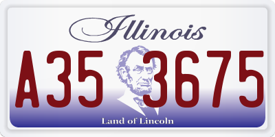 IL license plate A353675