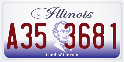 IL license plate A353681