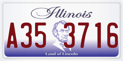 IL license plate A353716