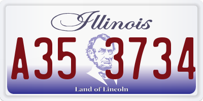 IL license plate A353734