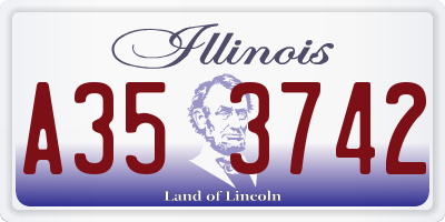 IL license plate A353742