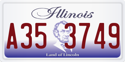 IL license plate A353749