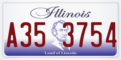IL license plate A353754