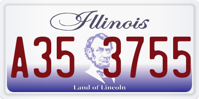 IL license plate A353755