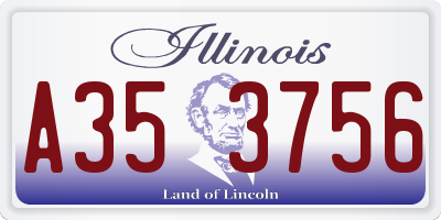 IL license plate A353756