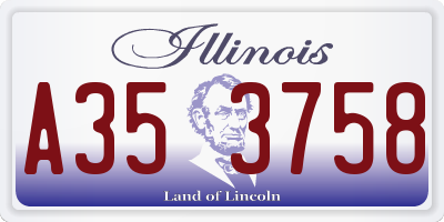 IL license plate A353758