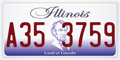 IL license plate A353759