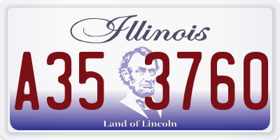 IL license plate A353760