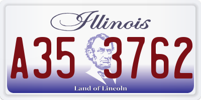 IL license plate A353762