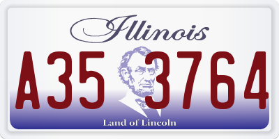 IL license plate A353764