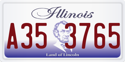 IL license plate A353765
