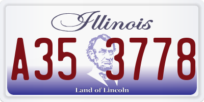 IL license plate A353778