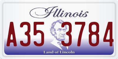 IL license plate A353784