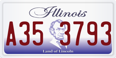 IL license plate A353793