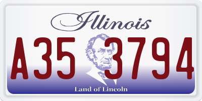 IL license plate A353794