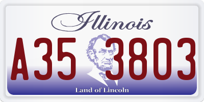 IL license plate A353803