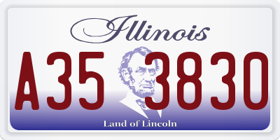 IL license plate A353830