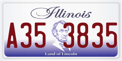 IL license plate A353835