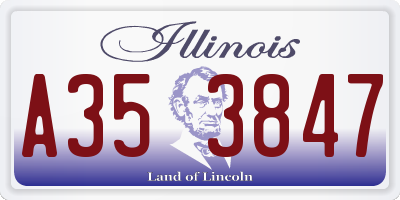IL license plate A353847