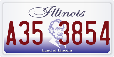 IL license plate A353854