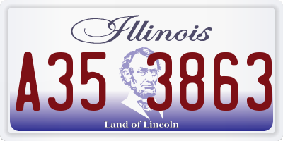 IL license plate A353863
