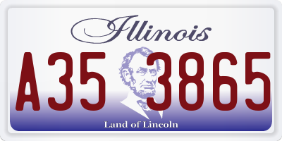 IL license plate A353865