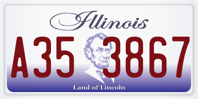 IL license plate A353867