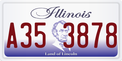 IL license plate A353878