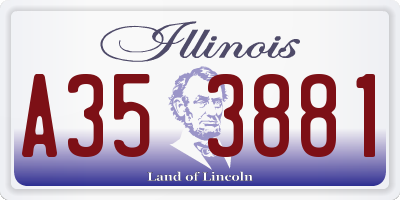 IL license plate A353881