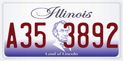 IL license plate A353892