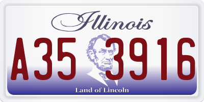 IL license plate A353916